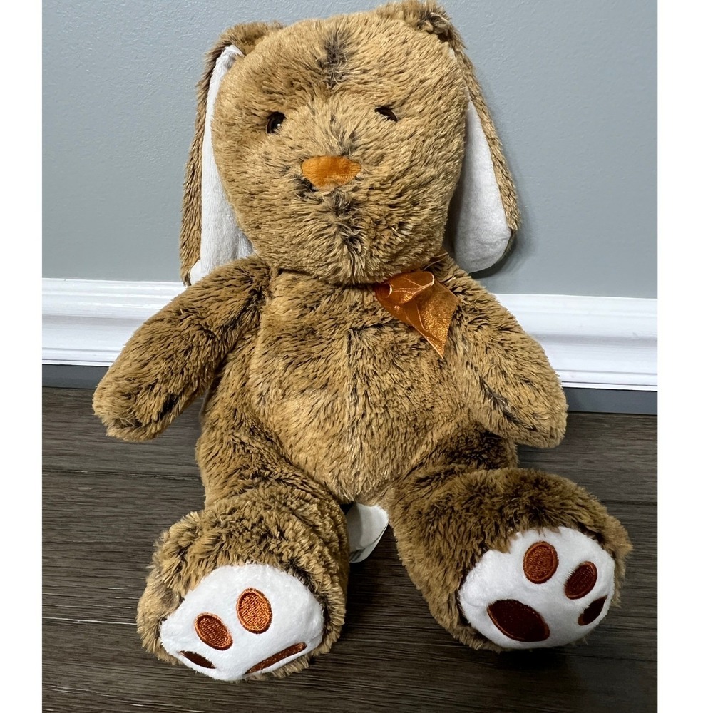 Hugfun Brown Bunny Rabbit Plush Stuffed Animal Toy Copper Bow Easter Kid - Picture 1 of 5